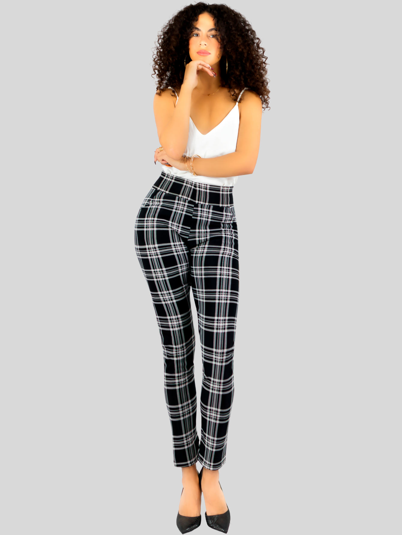 Foto 7 pulgar | Set De 2 Leggings Elegantes Jegging Mujer A Cuadros Stretch Looks Formal Y Casual Mayón Lic-0171 D5/d9 Mallones