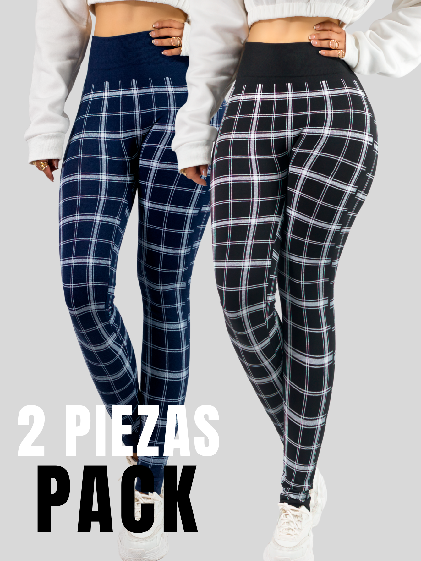 Foto 6 pulgar | Set 2 Leggings Mujer Mayones Lic-0183-px2 Variedad De Colores Mallones Stretch Cómodos