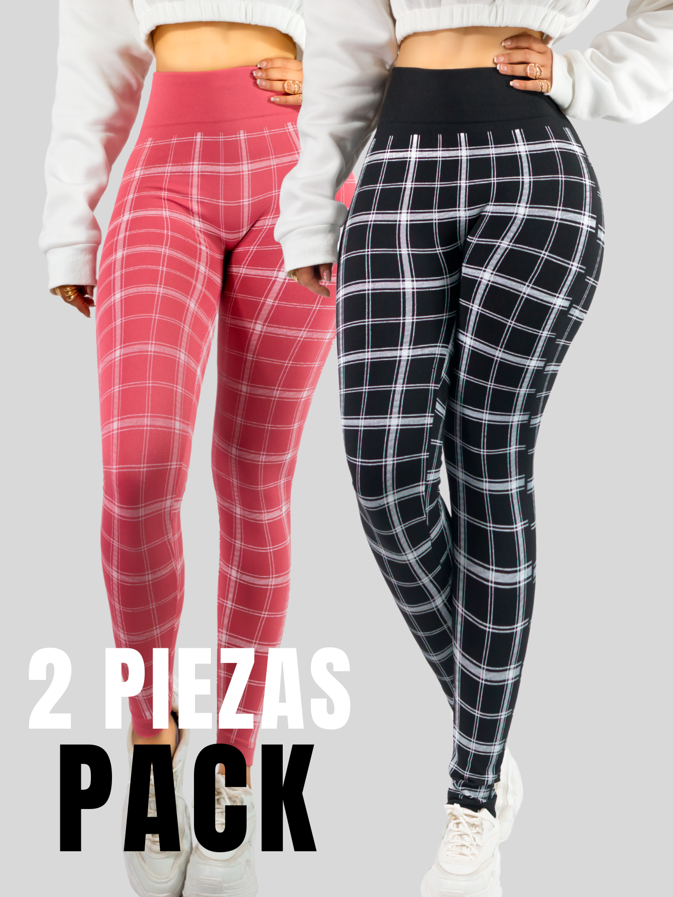 Foto 6 pulgar | Set 2 Leggings Mujer Mayones Lic-0183-px2 Variedad De Colores Mallones Stretch Cómodos