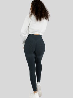 Foto 3 | Leggings Mujer Push Up Lic-0176 Gris Mallas Deportivas Texturizada Stretch