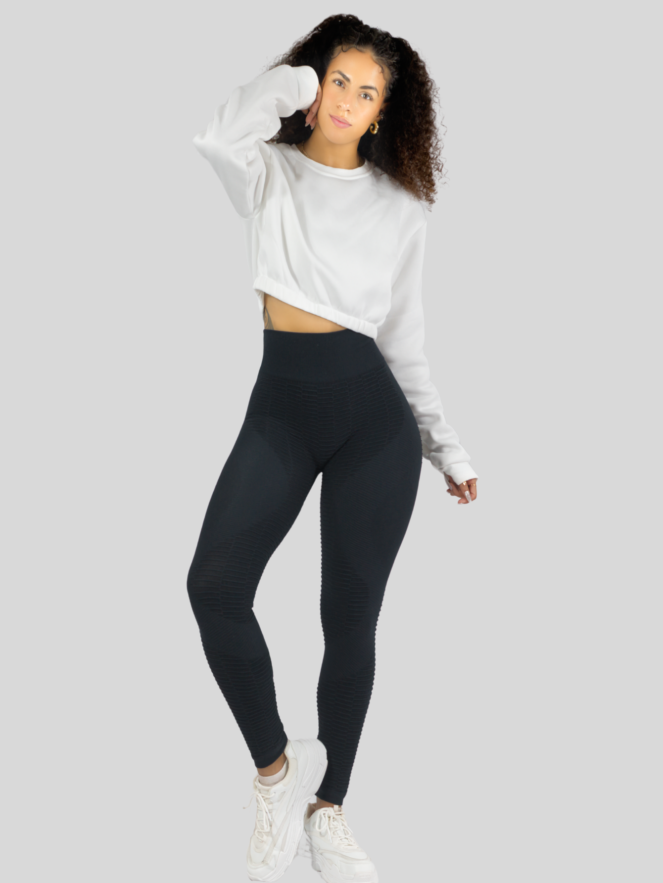 Foto 3 pulgar | Leggings Mujer Push Up Lic-0176 Negro Mallas Deportivas Texturizada Stretch