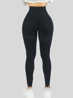 Foto 5 | Leggings Mujer Push Up Lic-0176 Negro Mallas Deportivas Texturizada Stretch