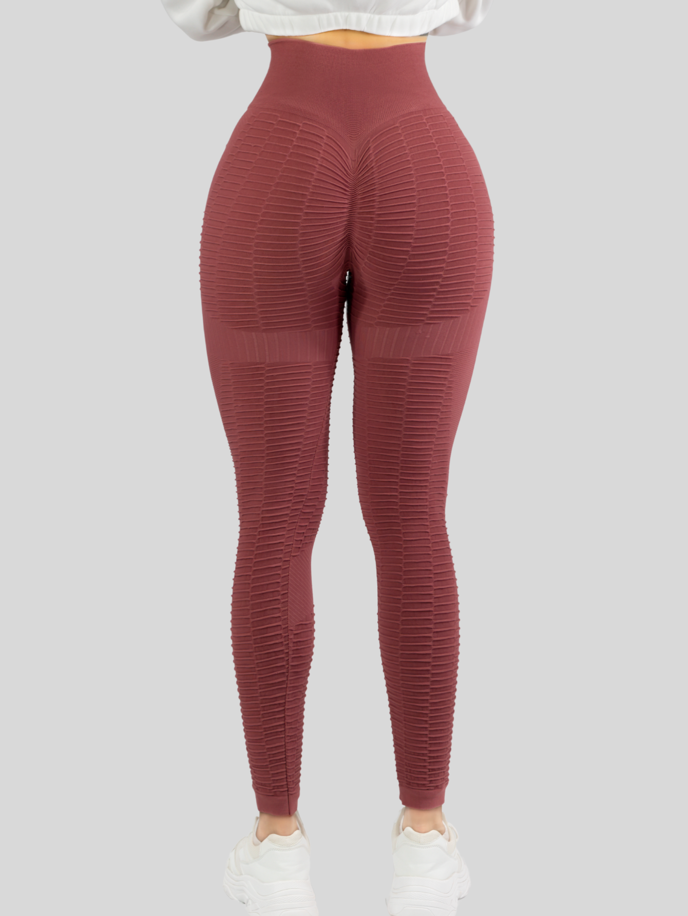 Foto 5 | Leggings Mujer Push Up Lic-0176 Coral Mallas Deportivas Texturizada Stretch