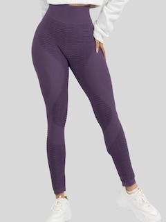 Foto 6 | Leggings Mujer Push Up Lic-0176 Lila Mallas Deportivas Texturizada Stretch