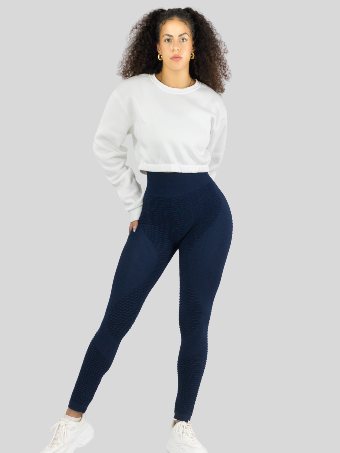 Foto 3 pulgar | Leggings Mujer Push Up Lic-0176 Marino Mallas Deportivas Texturizada Stretch