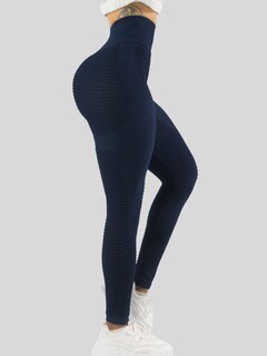 Foto 4 | Leggings Mujer Push Up Lic-0176 Marino Mallas Deportivas Texturizada Stretch