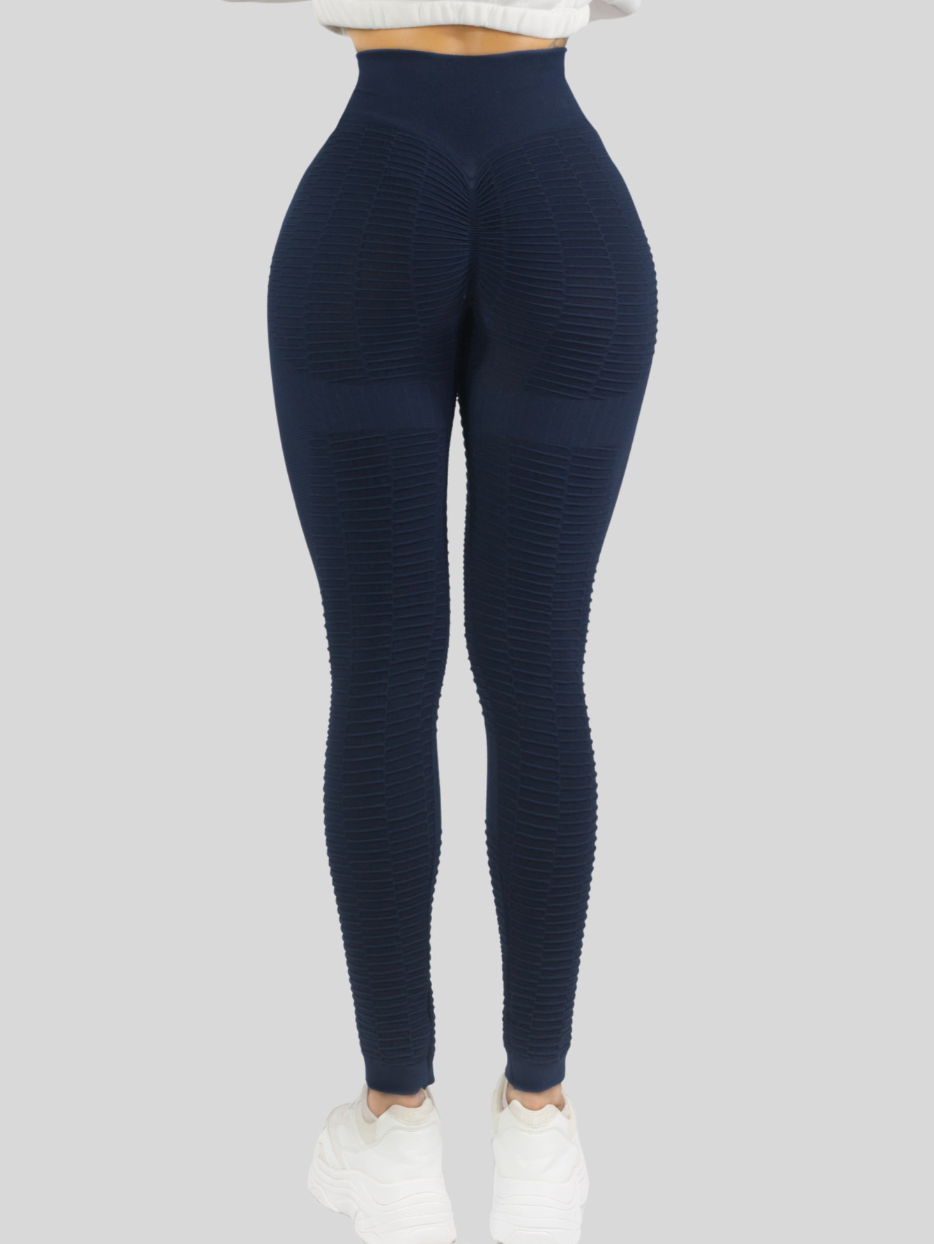 Foto 6 pulgar | Leggings Mujer Push Up Lic-0176 Marino Mallas Deportivas Texturizada Stretch