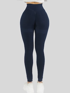 Foto 5 | Leggings Mujer Push Up Lic-0176 Marino Mallas Deportivas Texturizada Stretch