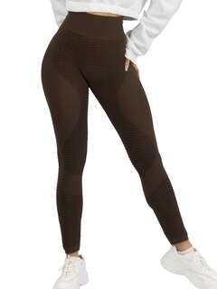 Foto 1 | Leggings Mujer Push Up Lic-0176 Cafe Mallas Deportivas Texturizada Stretch