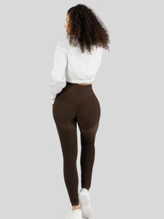 Foto 3 | Leggings Mujer Push Up Lic-0176 Cafe Mallas Deportivas Texturizada Stretch