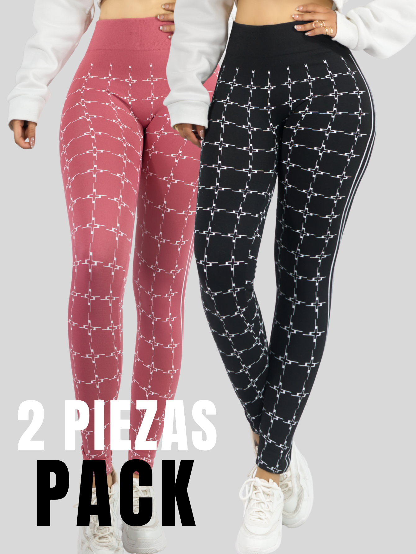 Foto 6 pulgar | Set 2 Leggings Mujer Mayones Lic-0182-px2 Variedad De Colores Mallones Stretch Cómodos