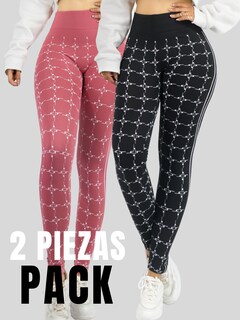 Foto 5 | Set 2 Leggings Mujer Mayones Lic-0182-px2 Variedad De Colores Mallones Stretch Cómodos
