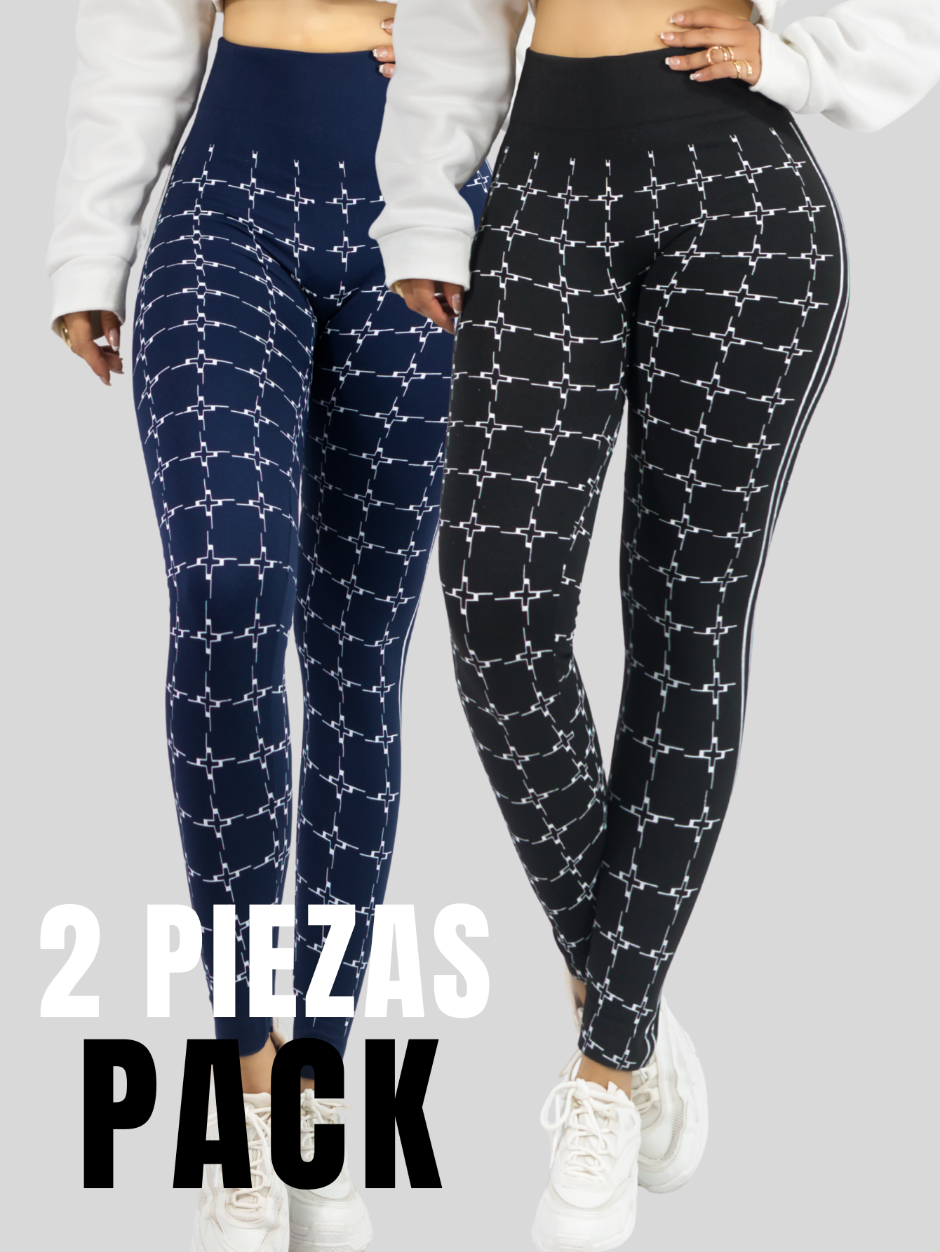 Foto 6 pulgar | Set 2 Leggings Mujer Mayones Lic-0182-px2 Variedad De Colores Mallones Stretch Cómodos
