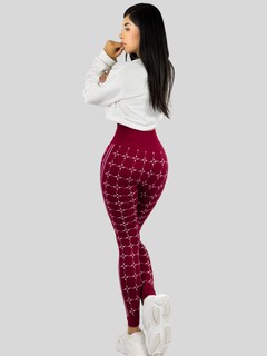 Foto 3 | Leggins De Mujer Mallones Dama Lic-0182 Vino Mallas Deportivas O Casuales