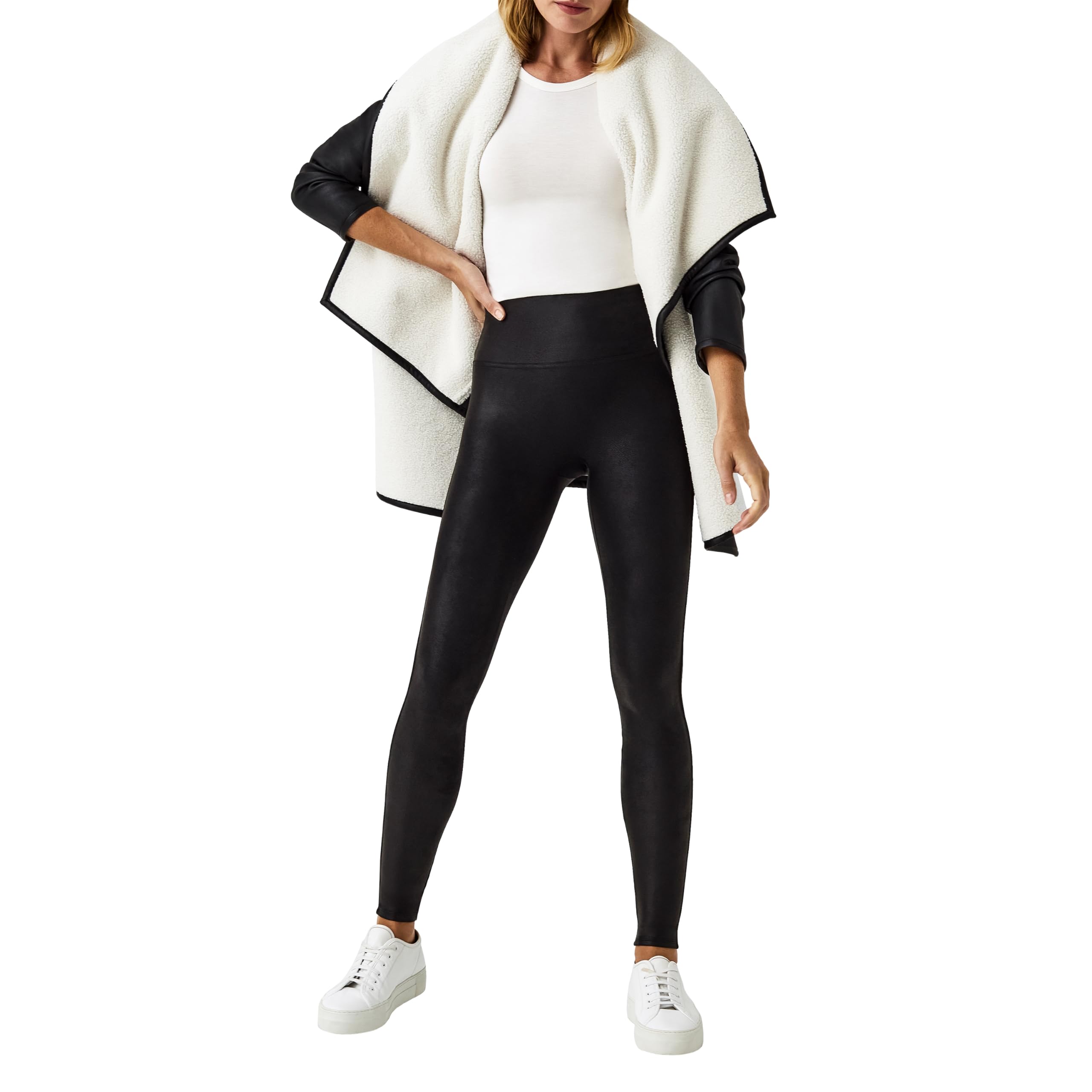 Foto 2 pulgar | Leggins Spanx De Piel Sintética Con Forro Polar Para Controlar La Barriga, Color Negro M - Venta Internacional.