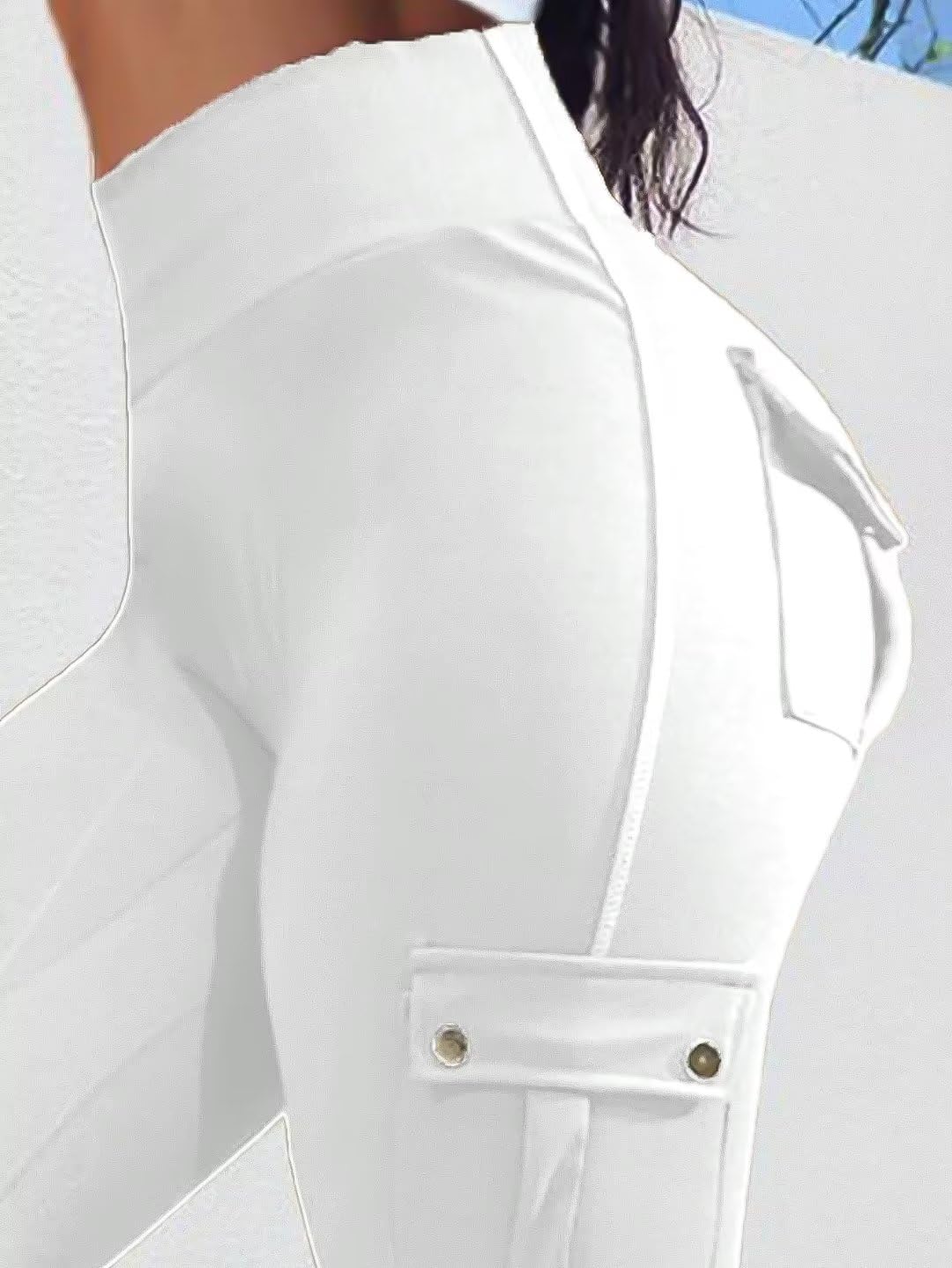 Foto 5 pulgar | Leggins Con Diseño De Flamencos Para Levantar Glúteos Con Bolsillos Con Solapa, Color Blanco, Xl - Venta Internacional.