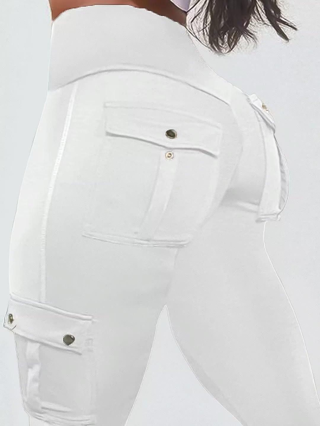 Foto 6 pulgar | Leggins Con Diseño De Flamencos Para Levantar Glúteos Con Bolsillos Con Solapa, Color Blanco, Xl - Venta Internacional.