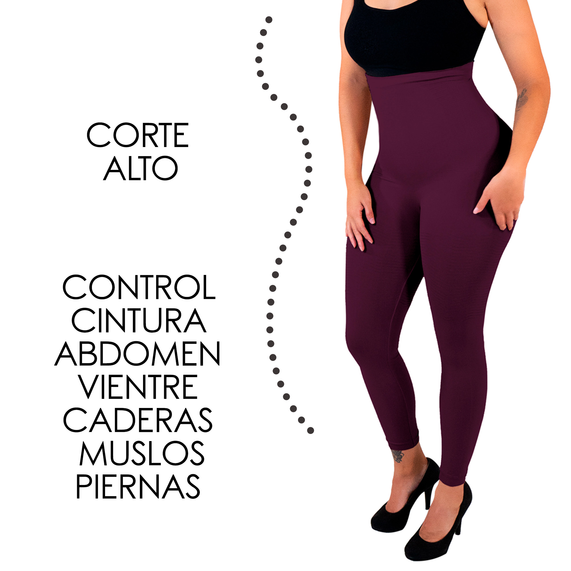 Foto 3 pulgar | Legging Faja Alta 6006