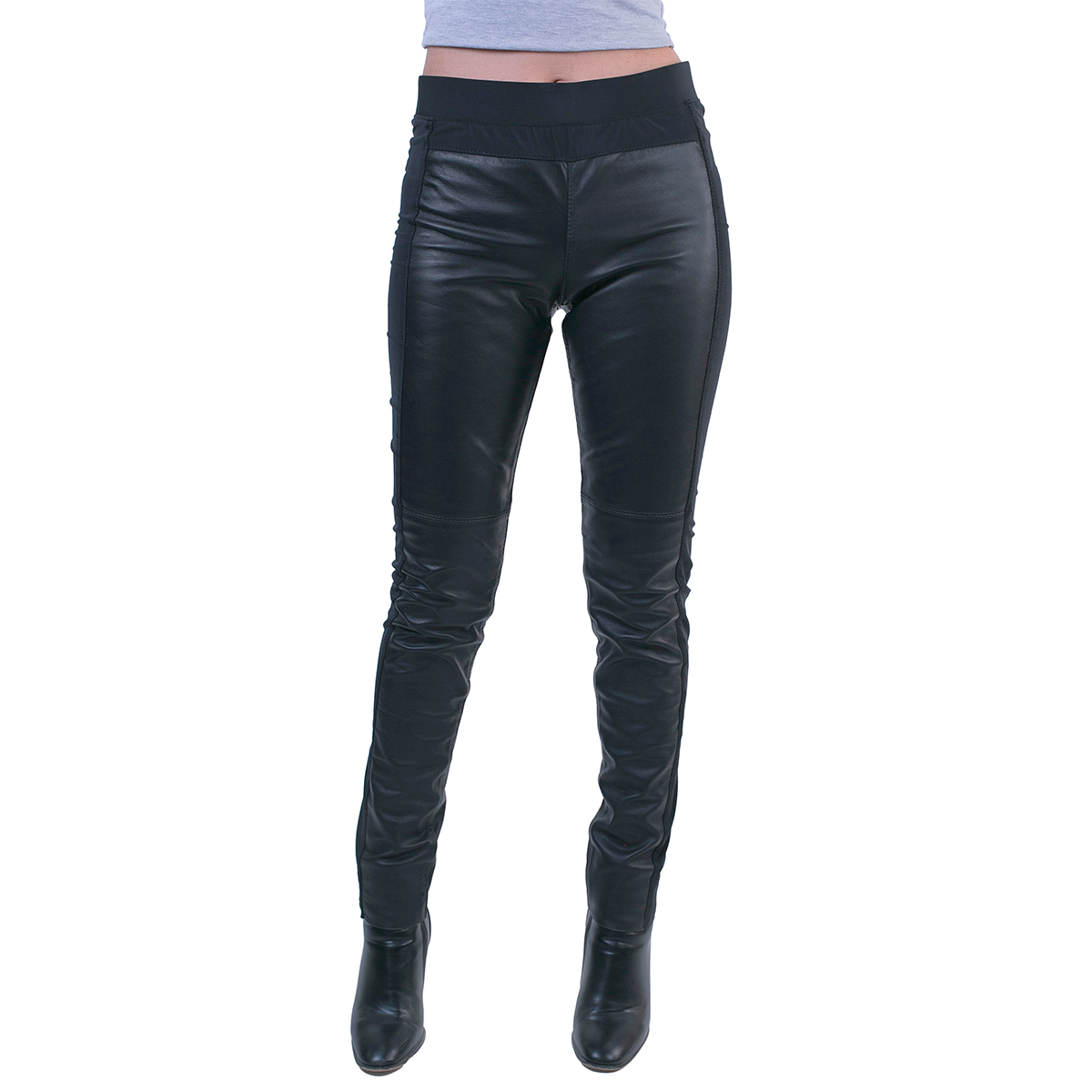 Foto 2 pulgar | Leggings Piel Borrego Castelli Dama Skinny Elástico Costados