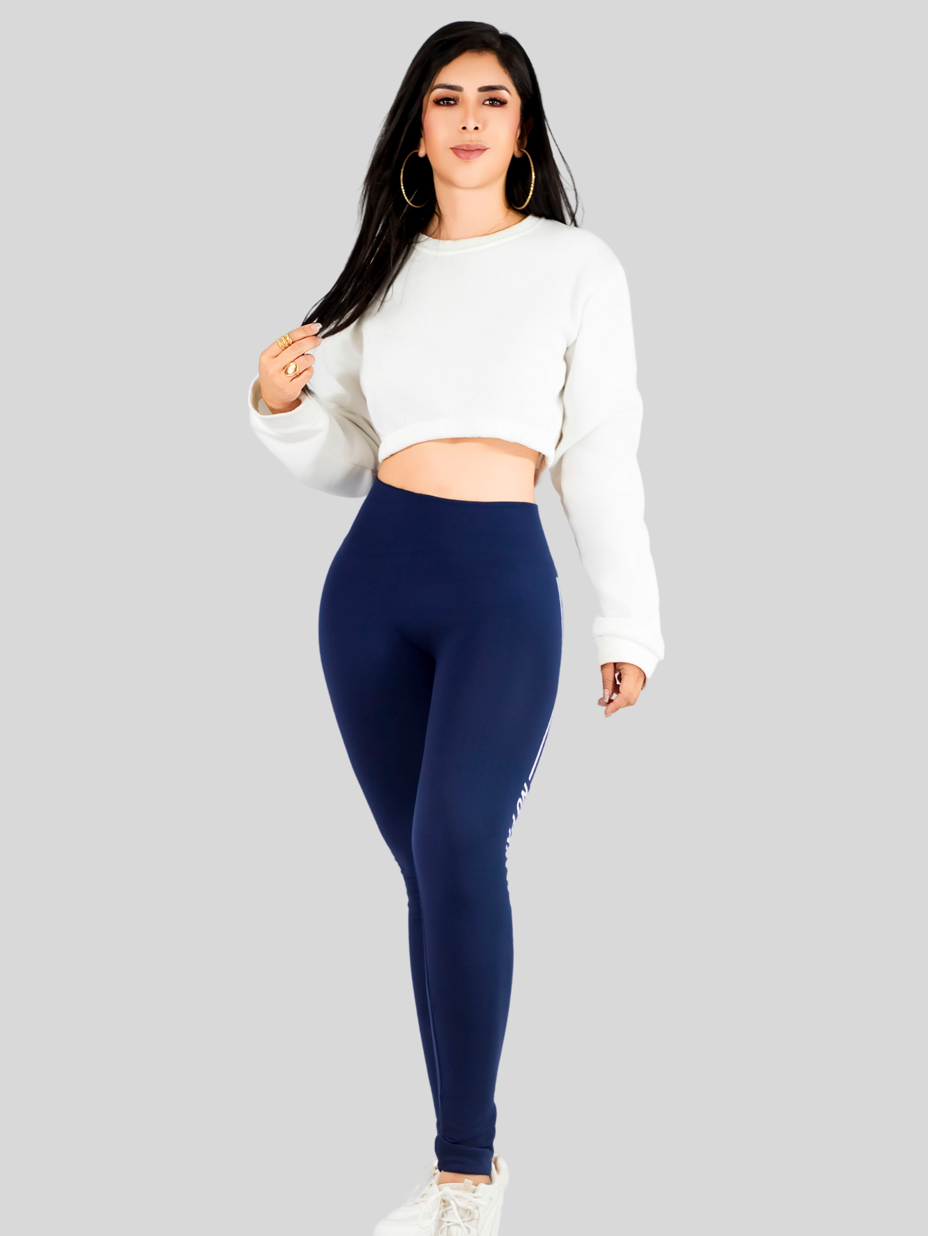 Foto 3 pulgar | Legging De Dama Stretch Mallas Deportivas Lic-0191 Marino Mallones De Mujer