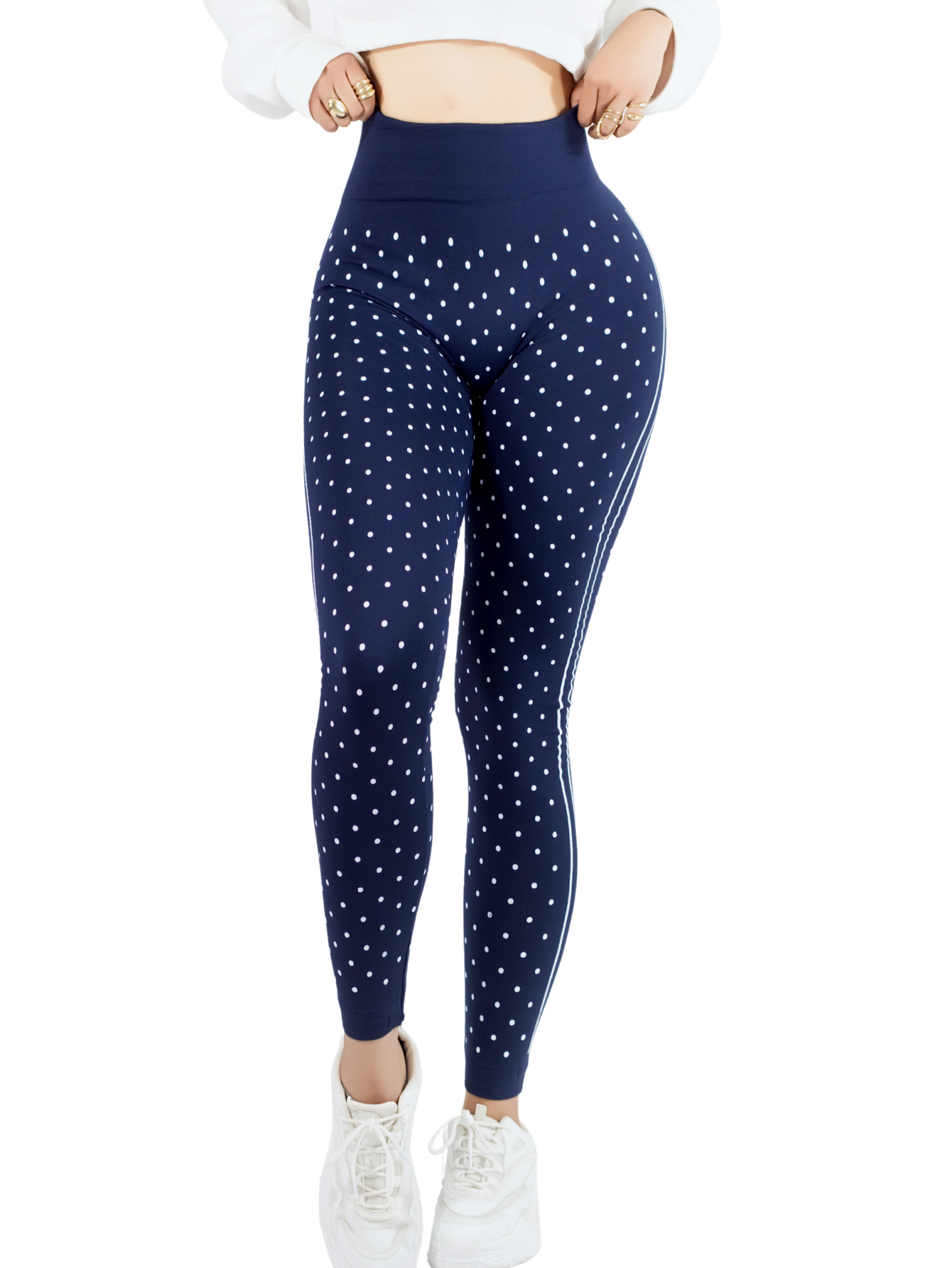 Foto 2 pulgar | Legging De Dama Stretch Mallas Deportivas Lic-0190 Marino Mallones De Mujer