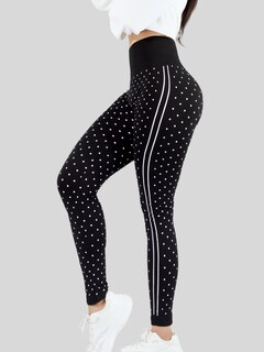 Foto 4 | Legging De Dama Stretch Mallas Deportivas Lic-0190 Negro Mallones De Mujer