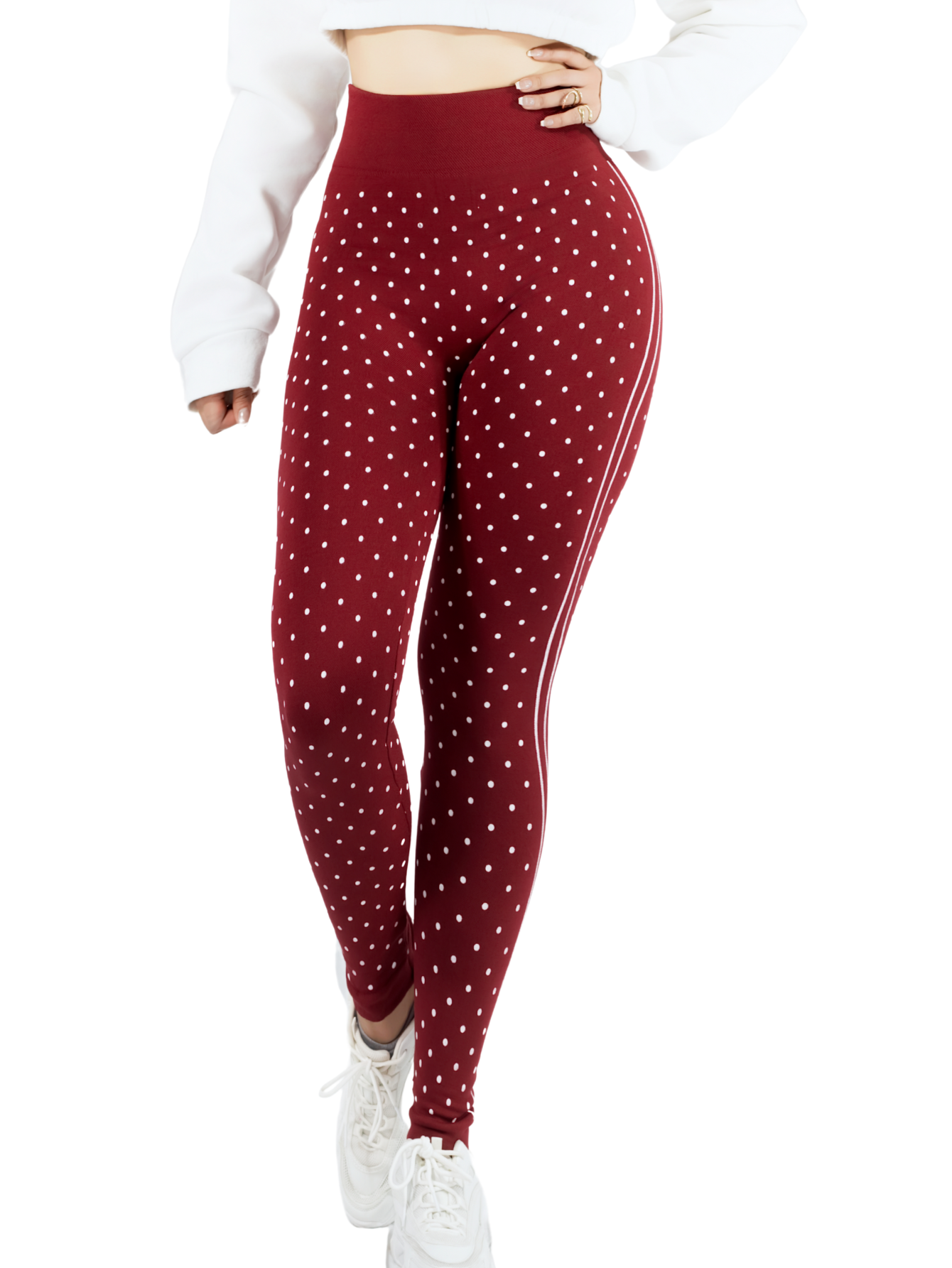 Foto 2 pulgar | Legging De Dama Stretch Mallas Deportivas Lic-0190 Vino Mallones De Mujer