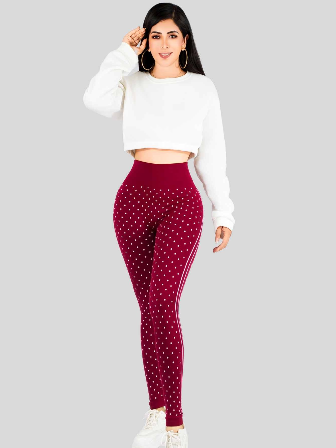 Foto 3 pulgar | Legging De Dama Stretch Mallas Deportivas Lic-0190 Vino Mallones De Mujer