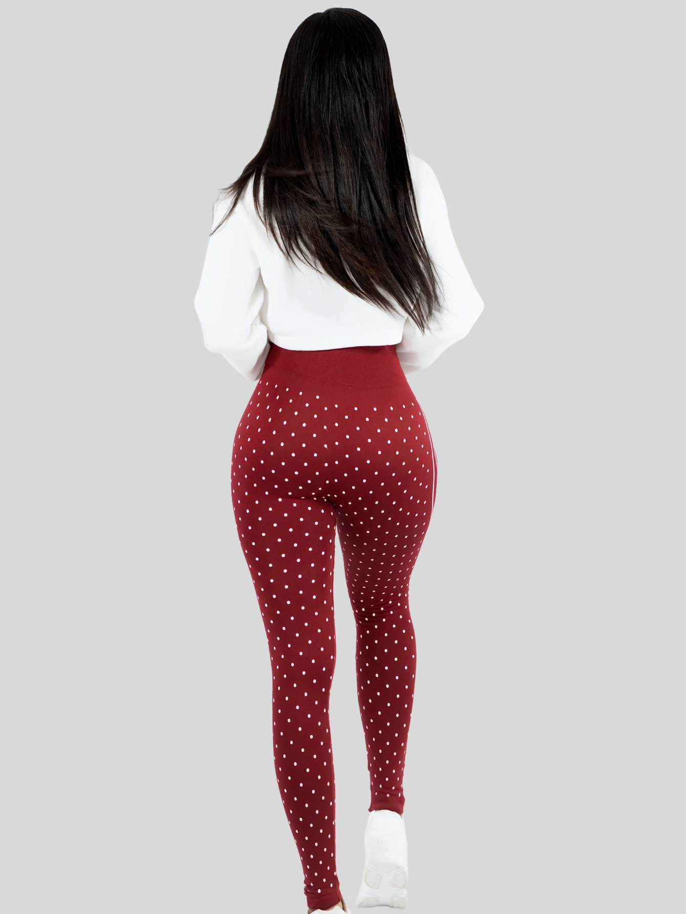 Foto 4 pulgar | Legging De Dama Stretch Mallas Deportivas Lic-0190 Vino Mallones De Mujer