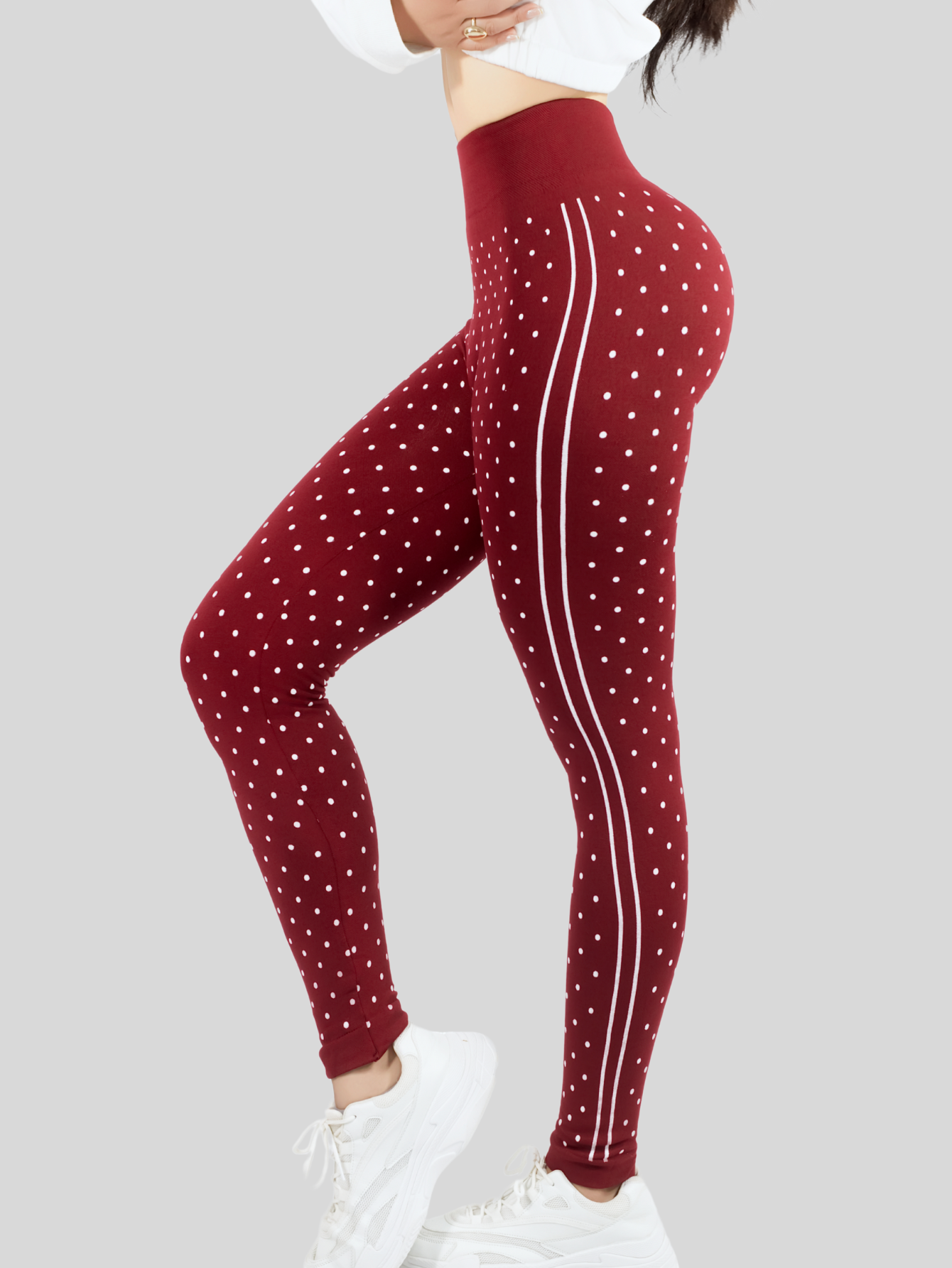 Foto 5 pulgar | Legging De Dama Stretch Mallas Deportivas Lic-0190 Vino Mallones De Mujer