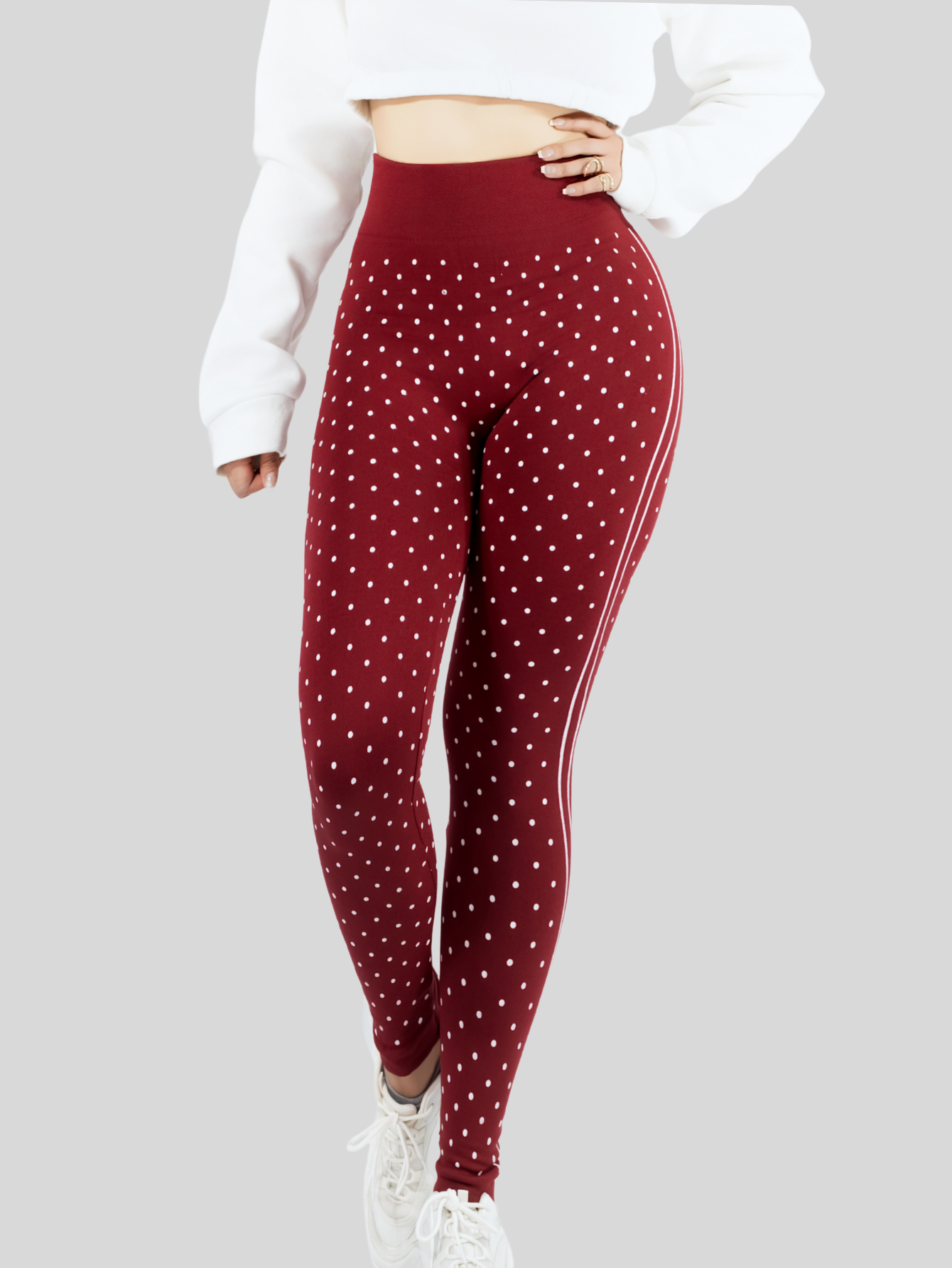 Foto 7 pulgar | Legging De Dama Stretch Mallas Deportivas Lic-0190 Vino Mallones De Mujer
