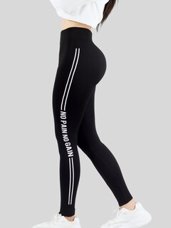 Foto 4 | Legging De Dama Stretch Mallas Deportivas Lic-0191 Negro Mallones De Mujer