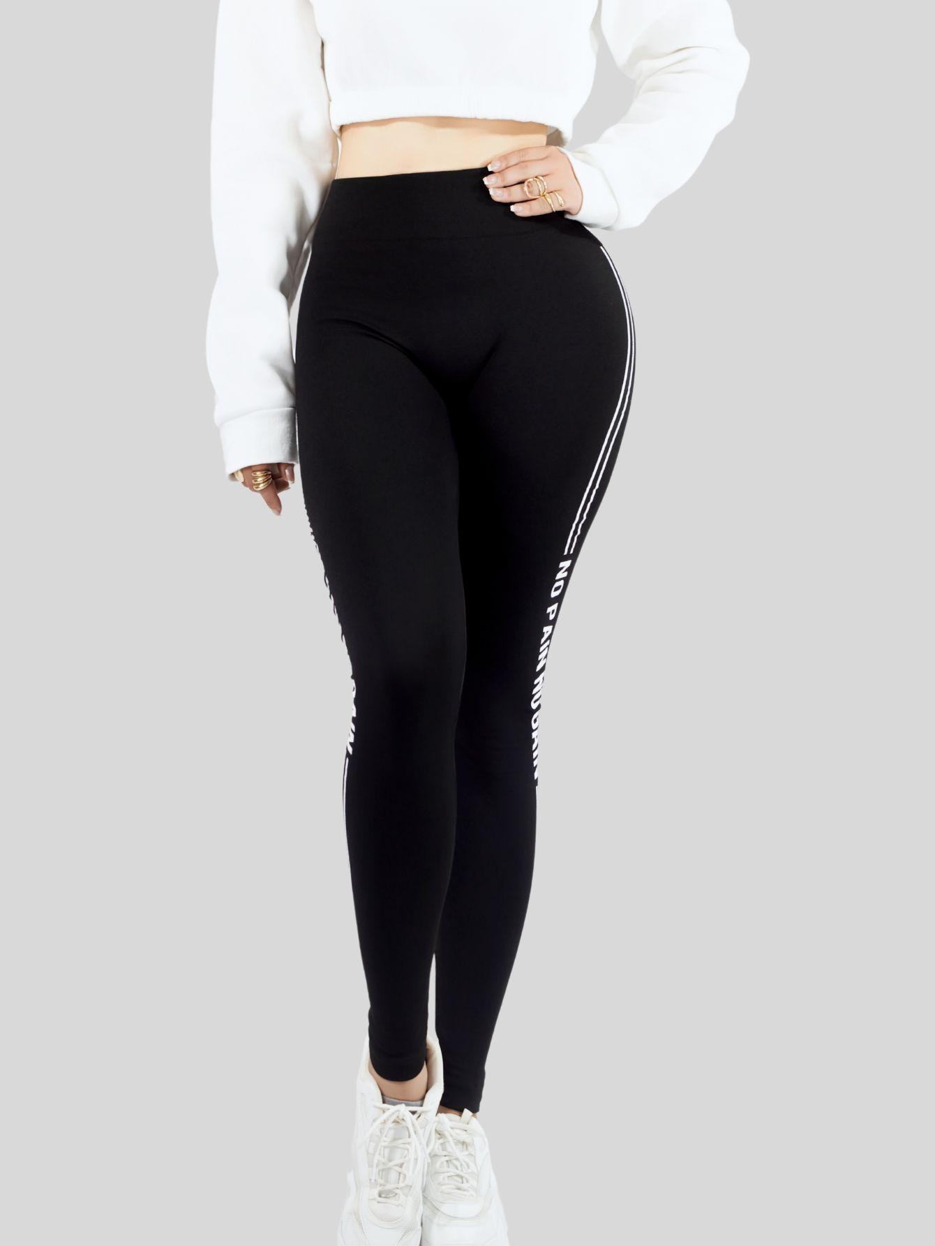 Foto 7 pulgar | Legging De Dama Stretch Mallas Deportivas Lic-0191 Negro Mallones De Mujer
