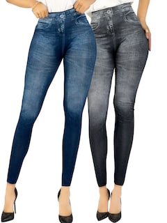 Foto 1 | Pack de 2 Leggins Unitalla Estilo de Mezclilla Lic-55-5-px2 para Mujer