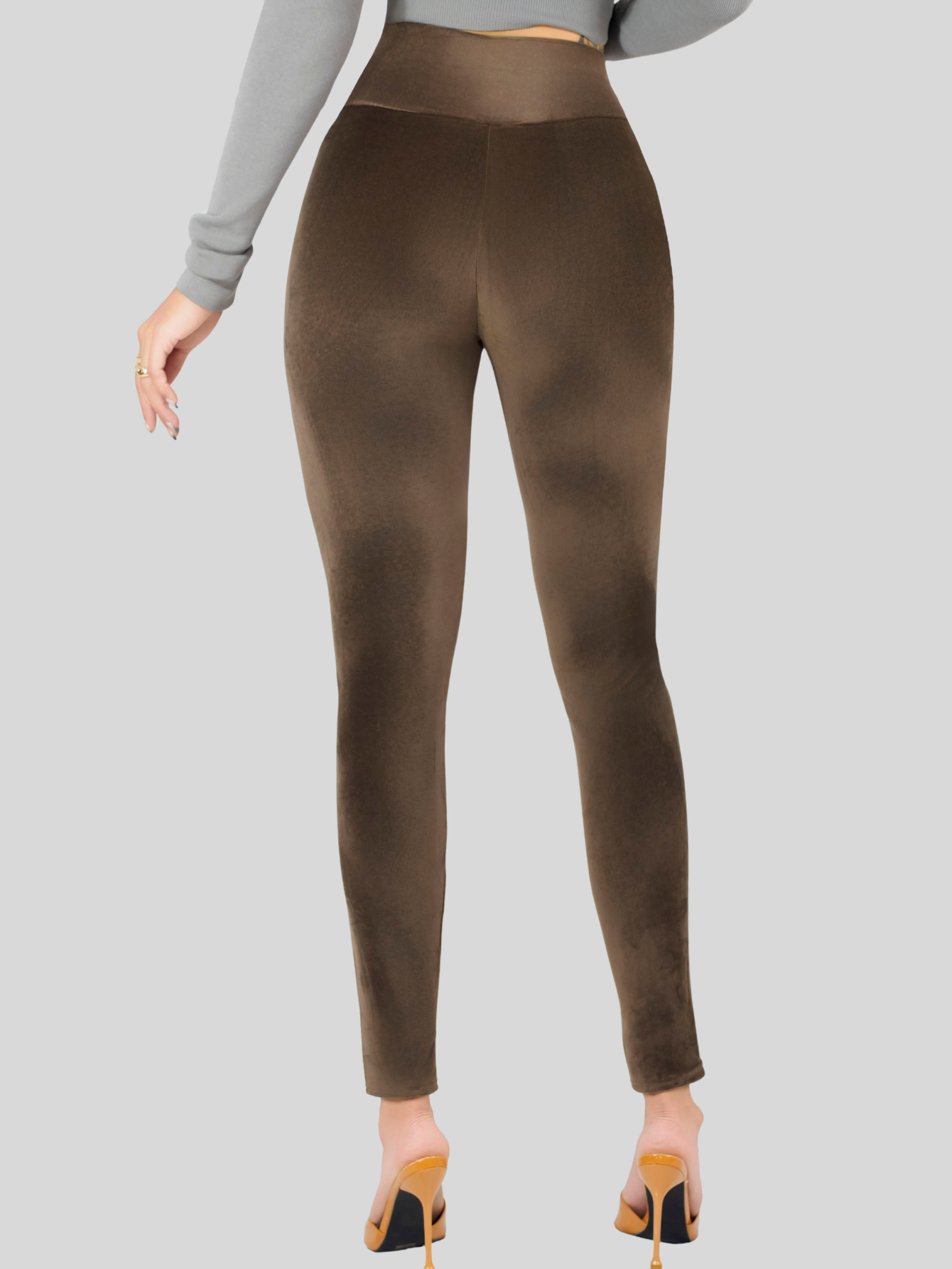 Foto 5 | Legging Mujer Mallones Leggins Mayon Lic-0201 Cafe Mallas Térmico
