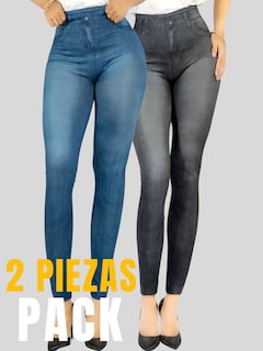 Foto 5 | Leggins Estilo Mezclilla para Mujer 2 Piezas