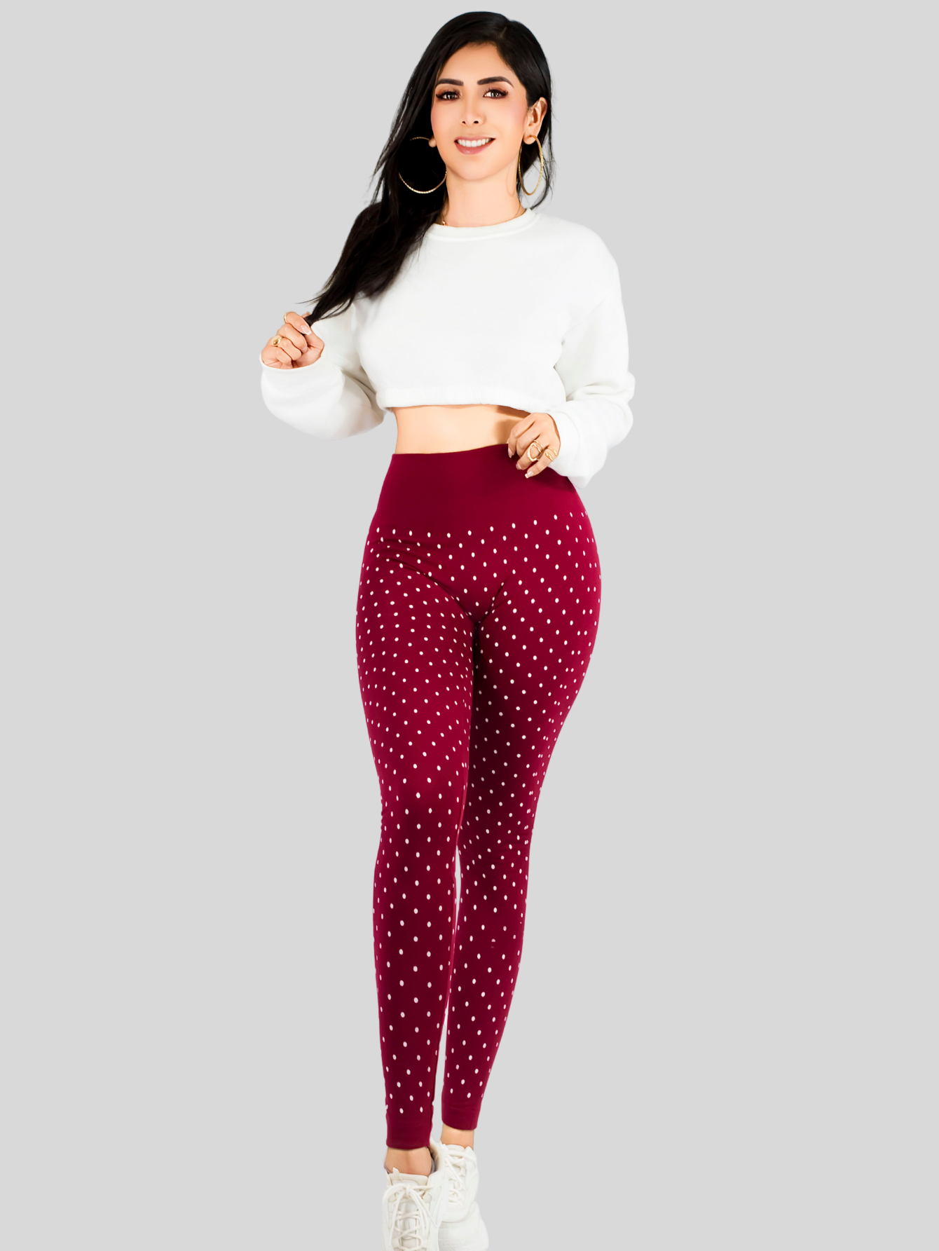Foto 3 pulgar | Mallas Deportivas Leggins Gym Interior Térmico Lic-057 Vino Mujer Mallone