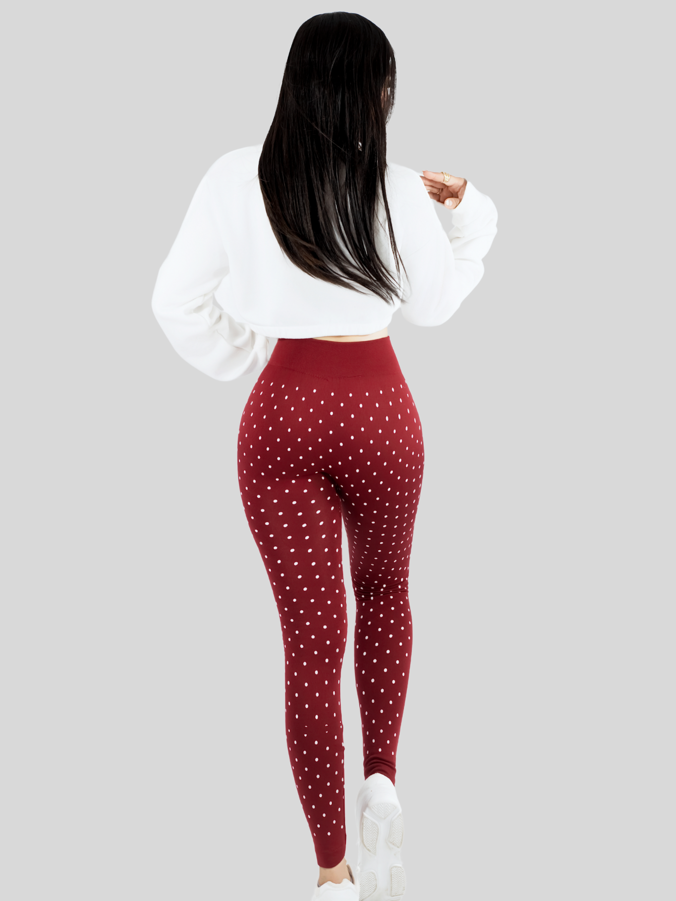Foto 4 pulgar | Mallas Deportivas Leggins Gym Interior Térmico Lic-057 Vino Mujer Mallone