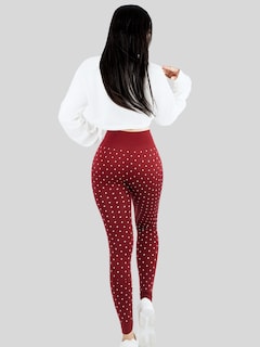 Foto 3 | Mallas Deportivas Leggins Gym Interior Térmico Lic-057 Vino Mujer Mallone
