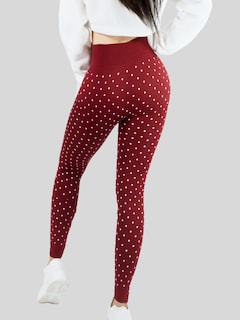 Foto 5 | Mallas Deportivas Leggins Gym Interior Térmico Lic-057 Vino Mujer Mallone