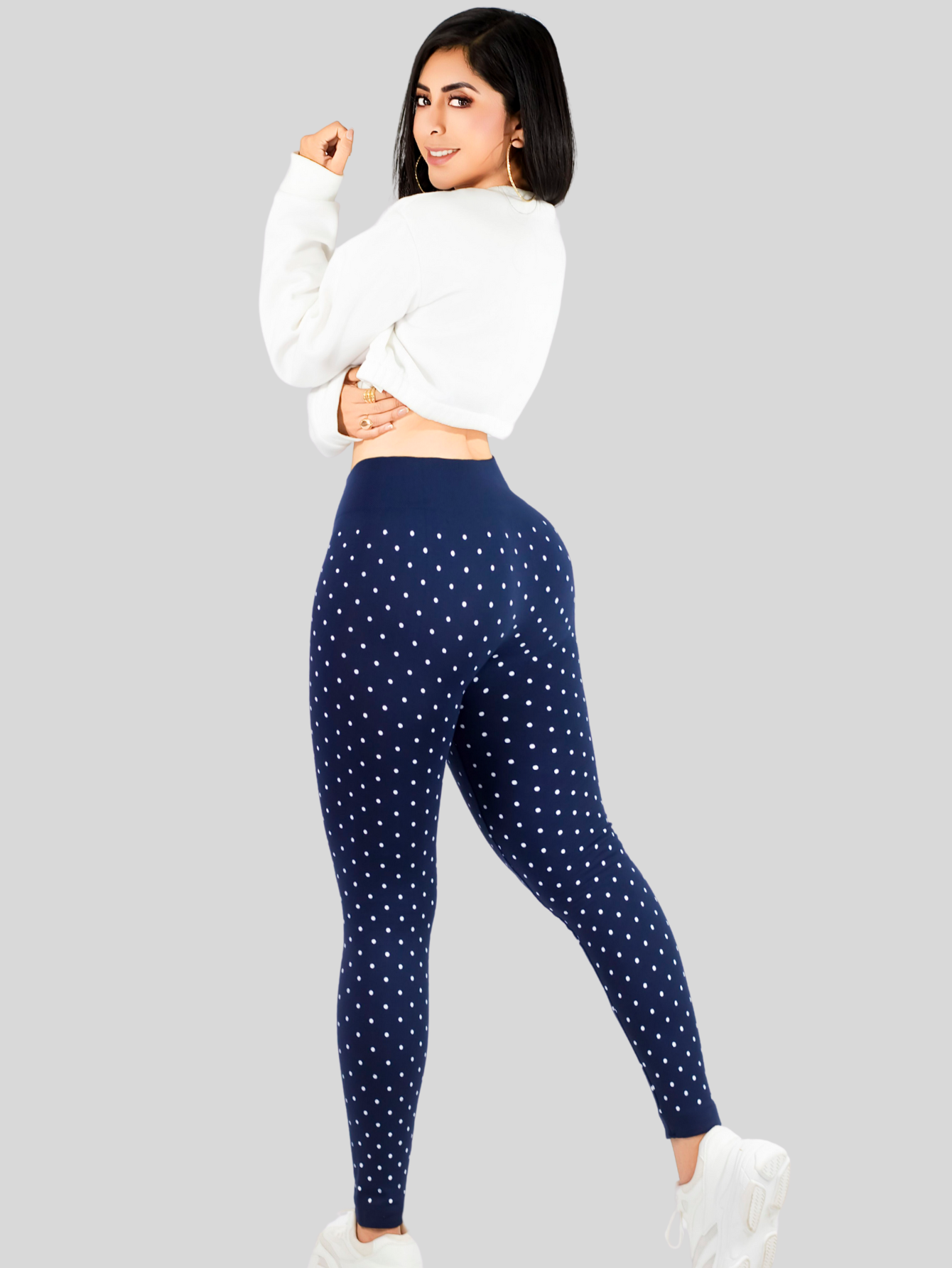 Foto 4 pulgar | Mallas Deportivas Leggins Gym Interior Térmico Lic-057 Marino Mujer Mallone
