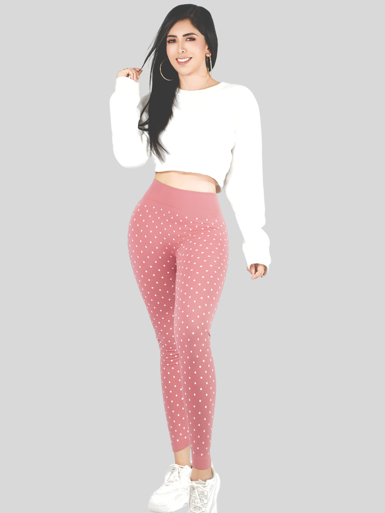 Foto 2 | Mallas Deportivas Leggins Gym Interior Térmico Lic-057 Rosa Mujer Mallone