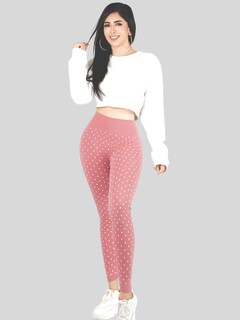 Foto 2 | Mallas Deportivas Leggins Gym Interior Térmico Lic-057 Rosa Mujer Mallone
