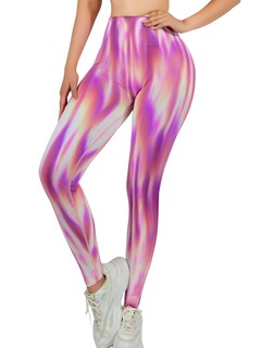 Foto 1 | Leggings Deportivos Tie-dye Mujer Para Yoga Y Gym Lic-0197 Rosa Comodidad Y Estilo