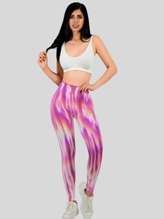 Foto 2 | Leggings Deportivos Tie-dye Mujer Para Yoga Y Gym Lic-0197 Rosa Comodidad Y Estilo