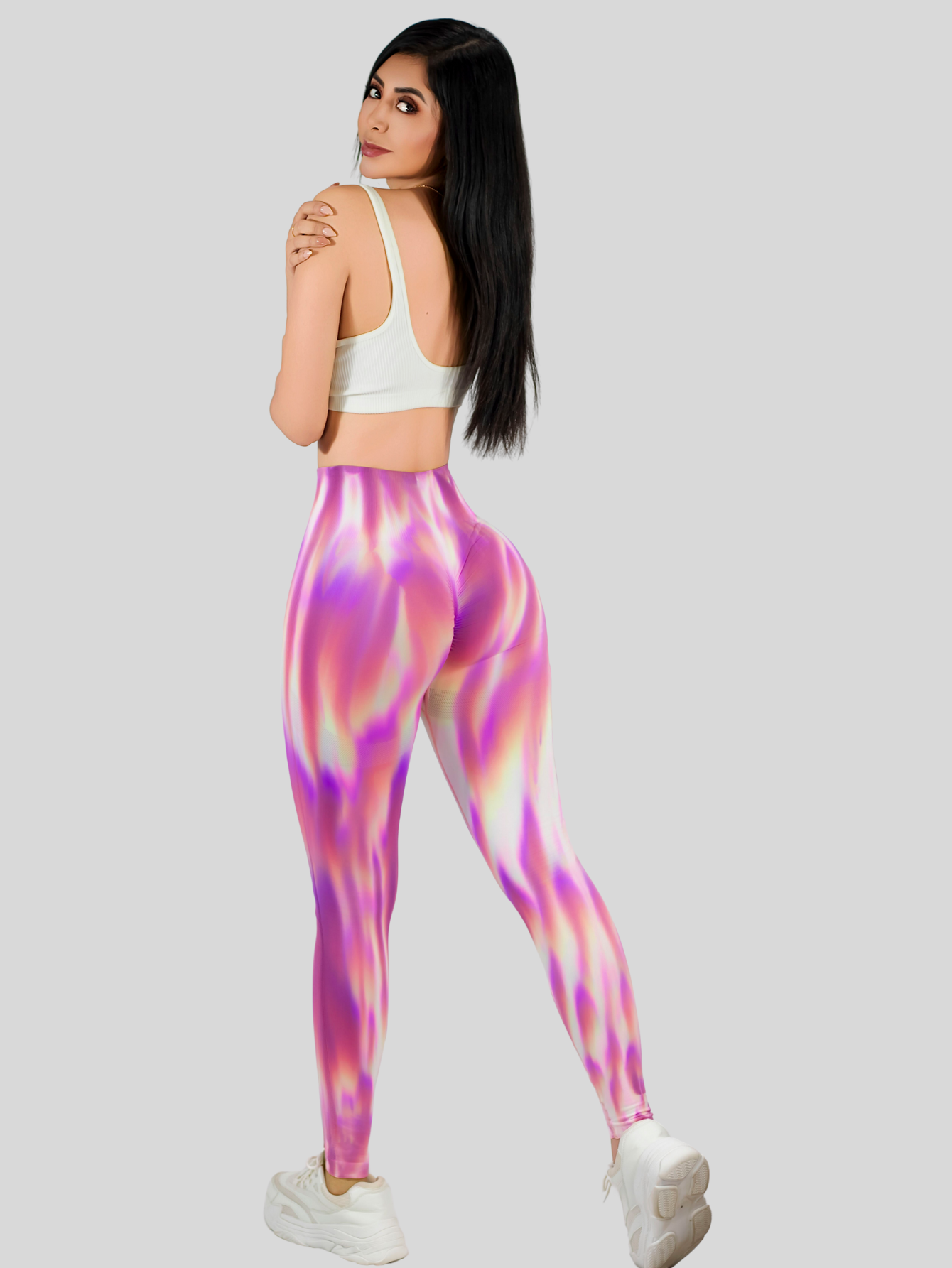 Foto 4 pulgar | Leggings Deportivos Tie-dye Mujer Para Yoga Y Gym Lic-0197 Rosa Comodidad Y Estilo