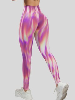 Foto 5 | Leggings Deportivos Tie-dye Mujer Para Yoga Y Gym Lic-0197 Rosa Comodidad Y Estilo