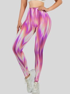 Foto 6 | Leggings Deportivos Tie-dye Mujer Para Yoga Y Gym Lic-0197 Rosa Comodidad Y Estilo