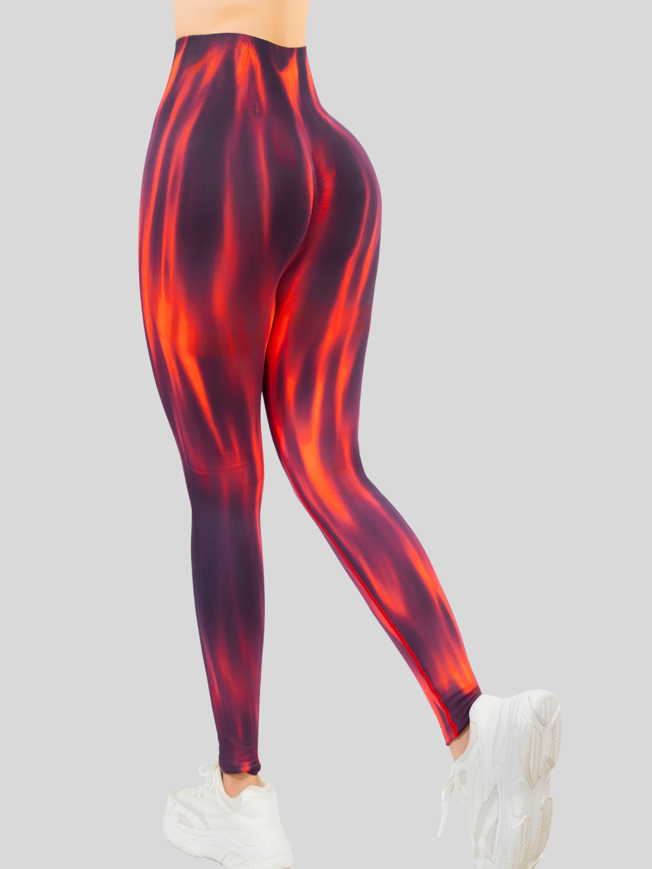 Foto 6 pulgar | Leggings Deportivos Tie-dye Mujer Para Yoga Y Gym Lic-0197 Naranja Comodidad Y Estilo