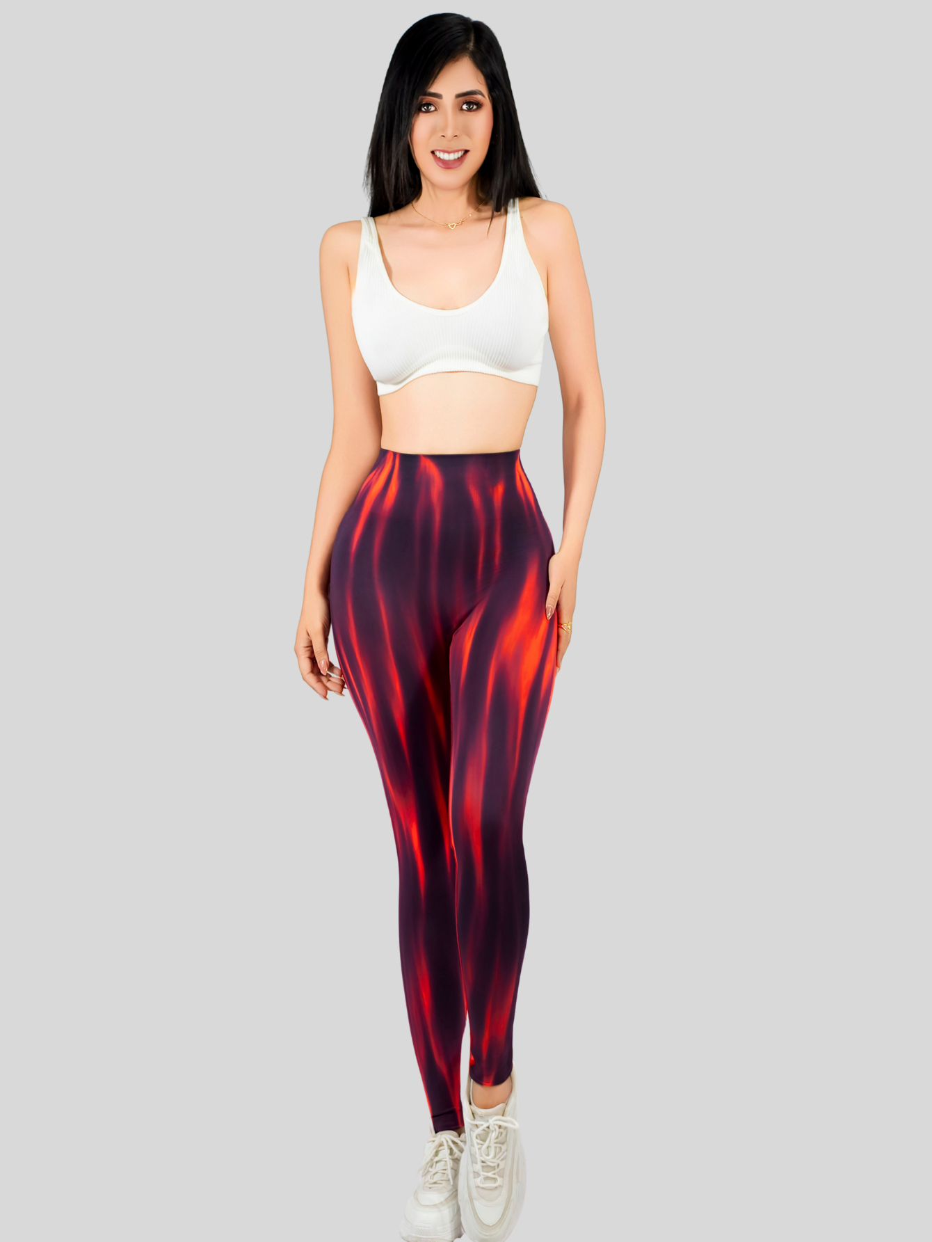Foto 3 pulgar | Leggings Deportivos Tie-dye Mujer Para Yoga Y Gym Lic-0197 Naranja Comodidad Y Estilo